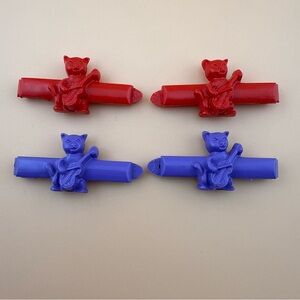 GOODY LOT OF 4 1980s vintage hair barrettes clips snap tight cat playing the bas